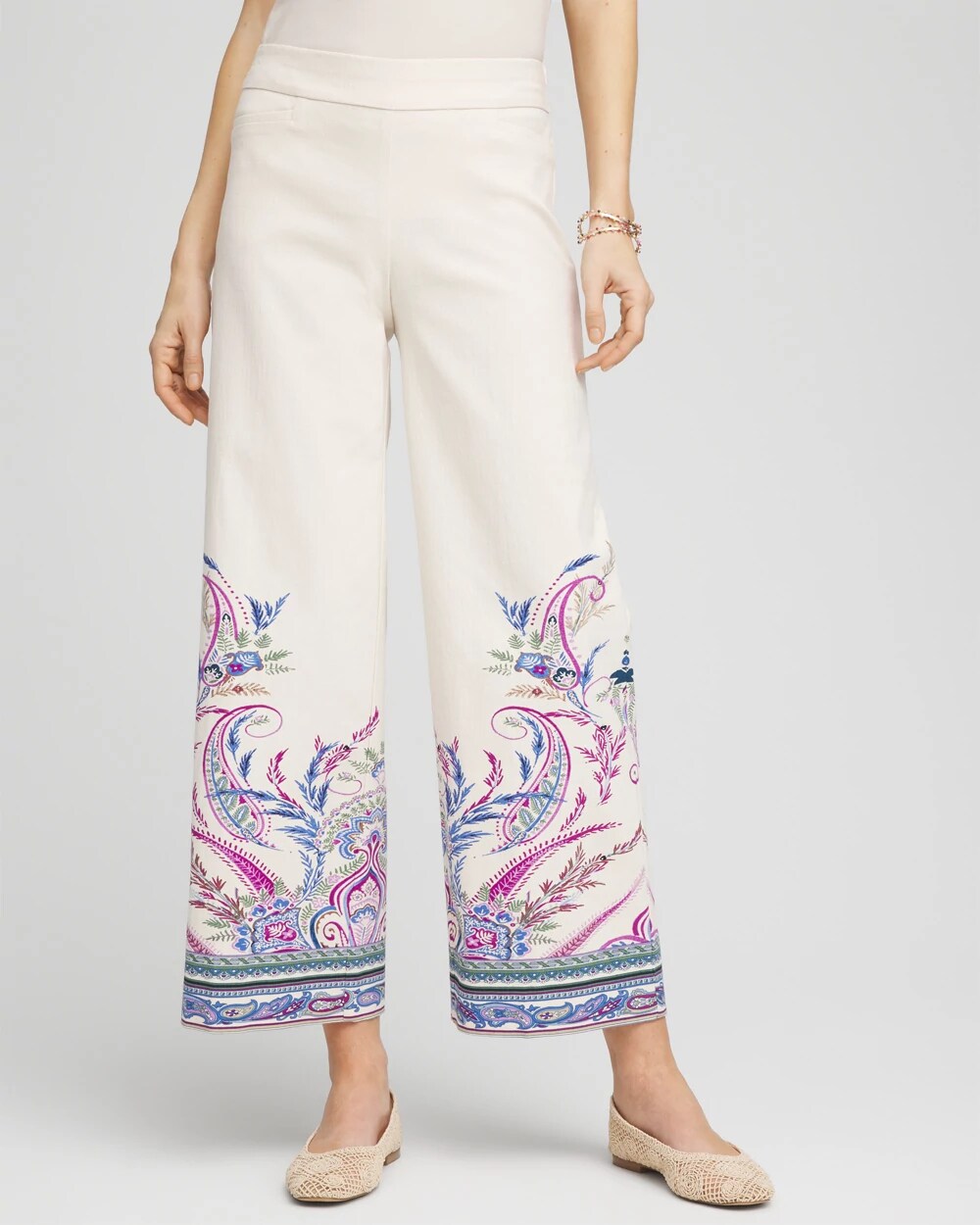 Brigitte™ Paisley Wide-Leg Cropped Pants | Chico's Brigitte™ Paisley Wide-Leg Cropped Pants | Chico's